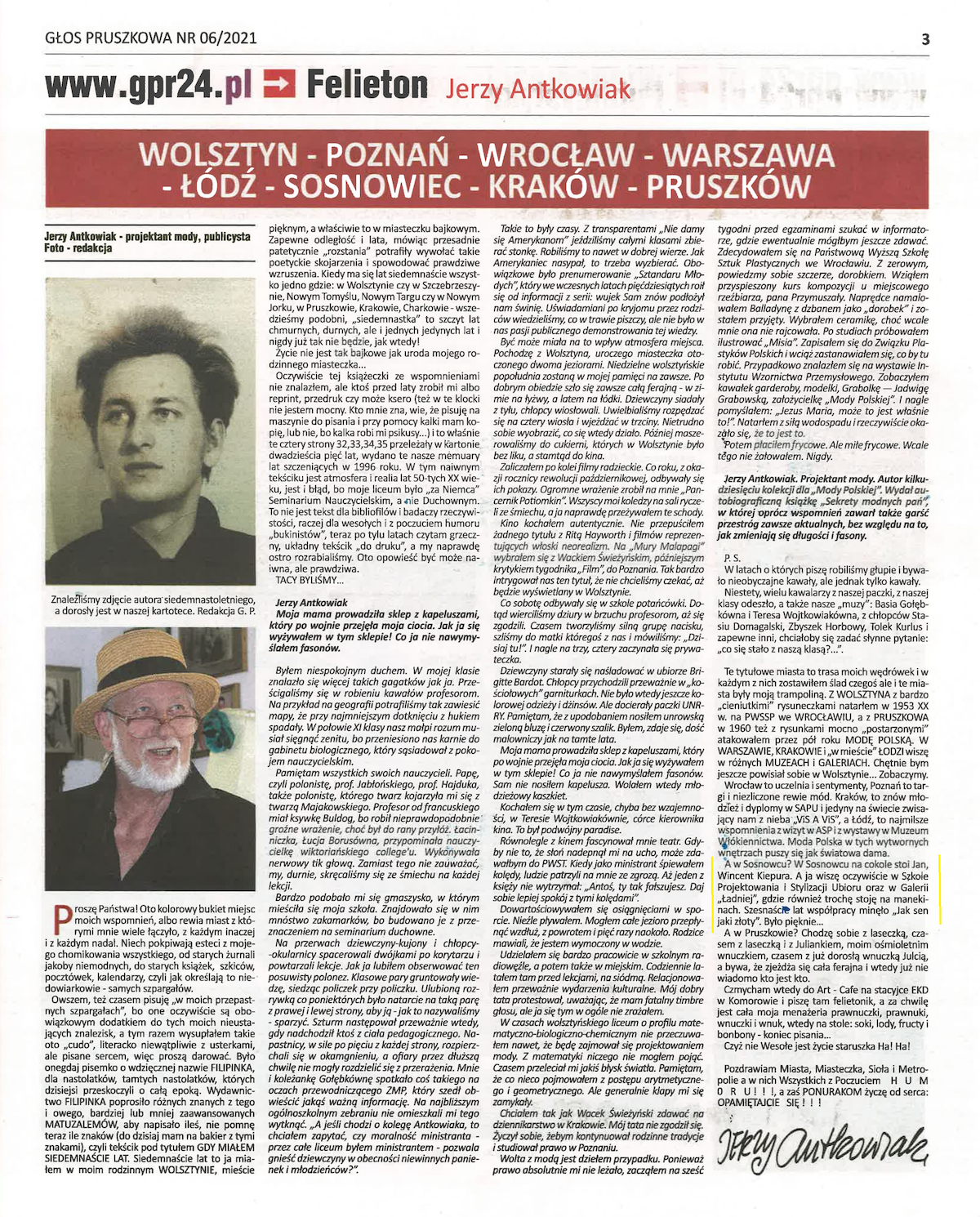 Wywiad z Jerzym Antkowiakiem Gos Pruszkowa